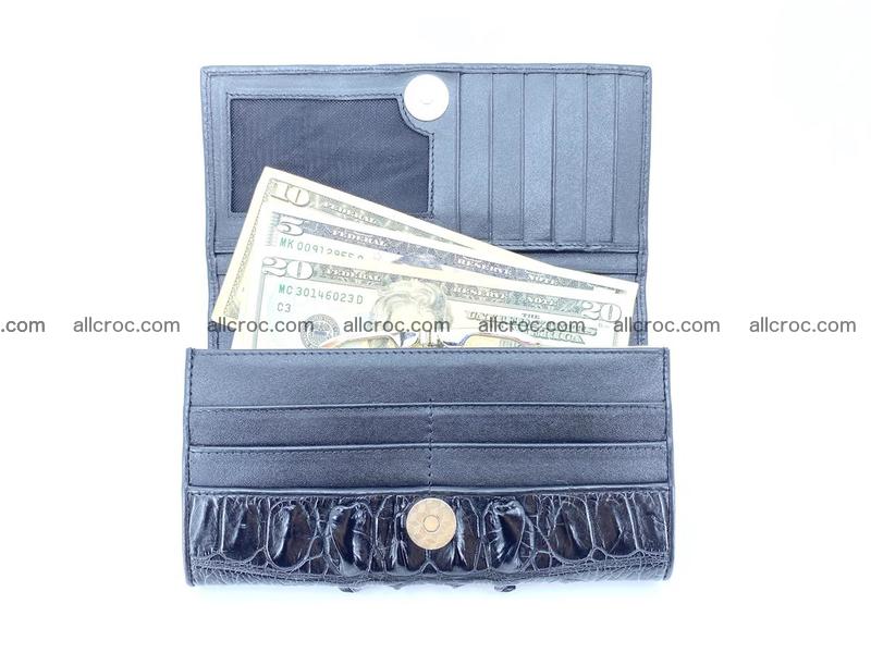 Crocodile leather wallet long wallet trifold 653