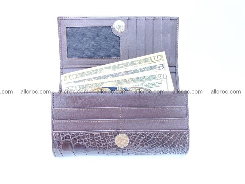 Crocodile leather wallet long wallet trifold 654