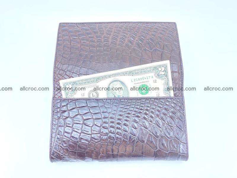 Crocodile leather wallet long wallet trifold 654