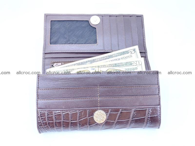 Crocodile leather wallet long wallet trifold 649