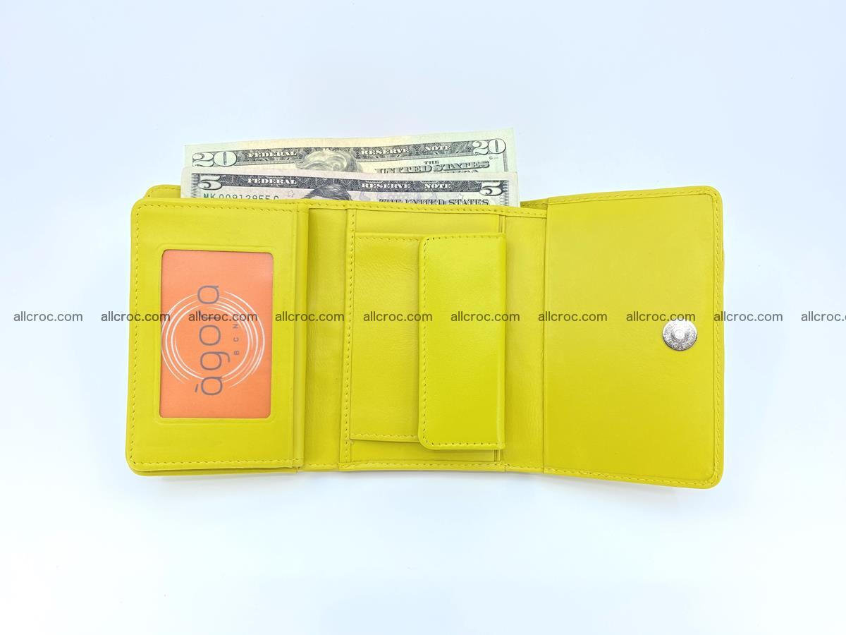 Siamese crocodile skin wallet for lady, trifold medium size 425 Foto 7
