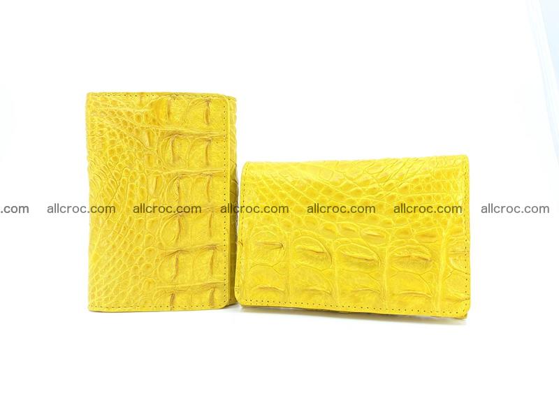 Siamese crocodile skin wallet for lady, trifold medium size 425