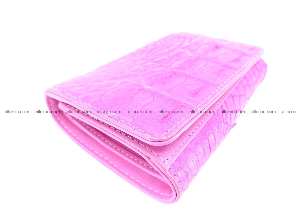 Siamese crocodile skin wallet for lady, trifold medium size 423 Foto 4