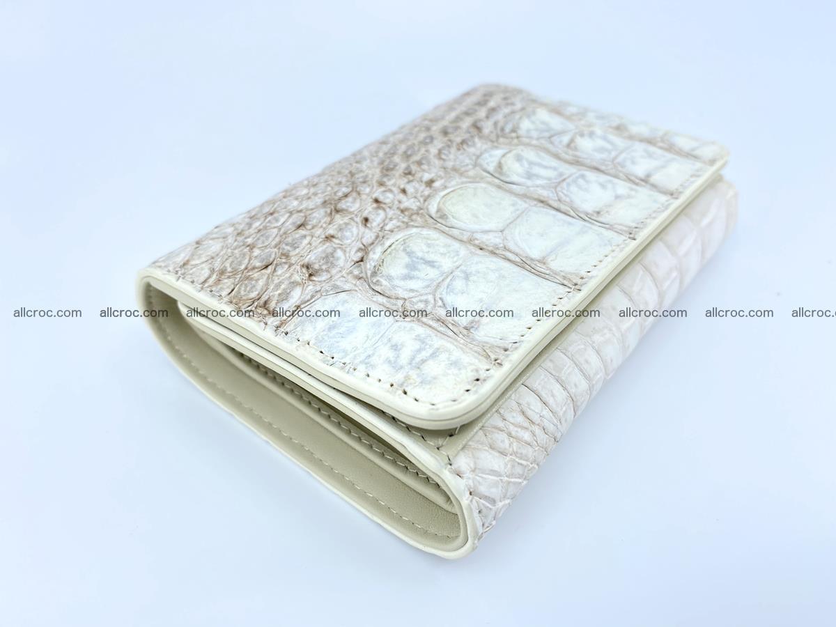 Siamese crocodile skin wallet for lady, trifold medium size 426 Foto 4