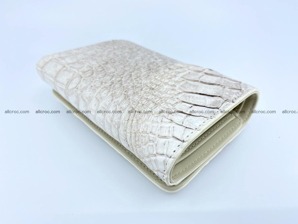 Siamese crocodile skin wallet for lady, trifold medium size 426 Foto 5