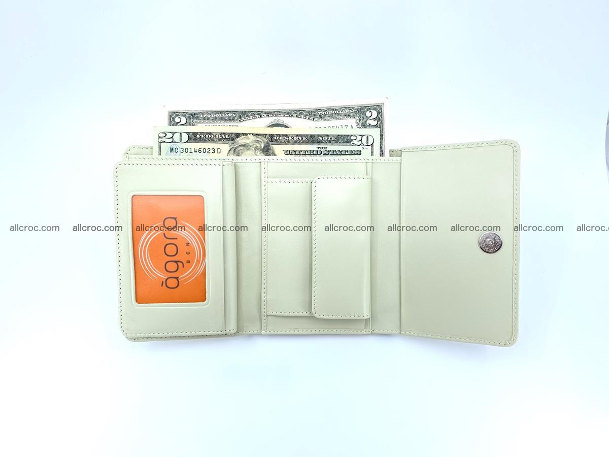 Siamese crocodile skin wallet for women belly part, trifold medium size 441 Foto 10