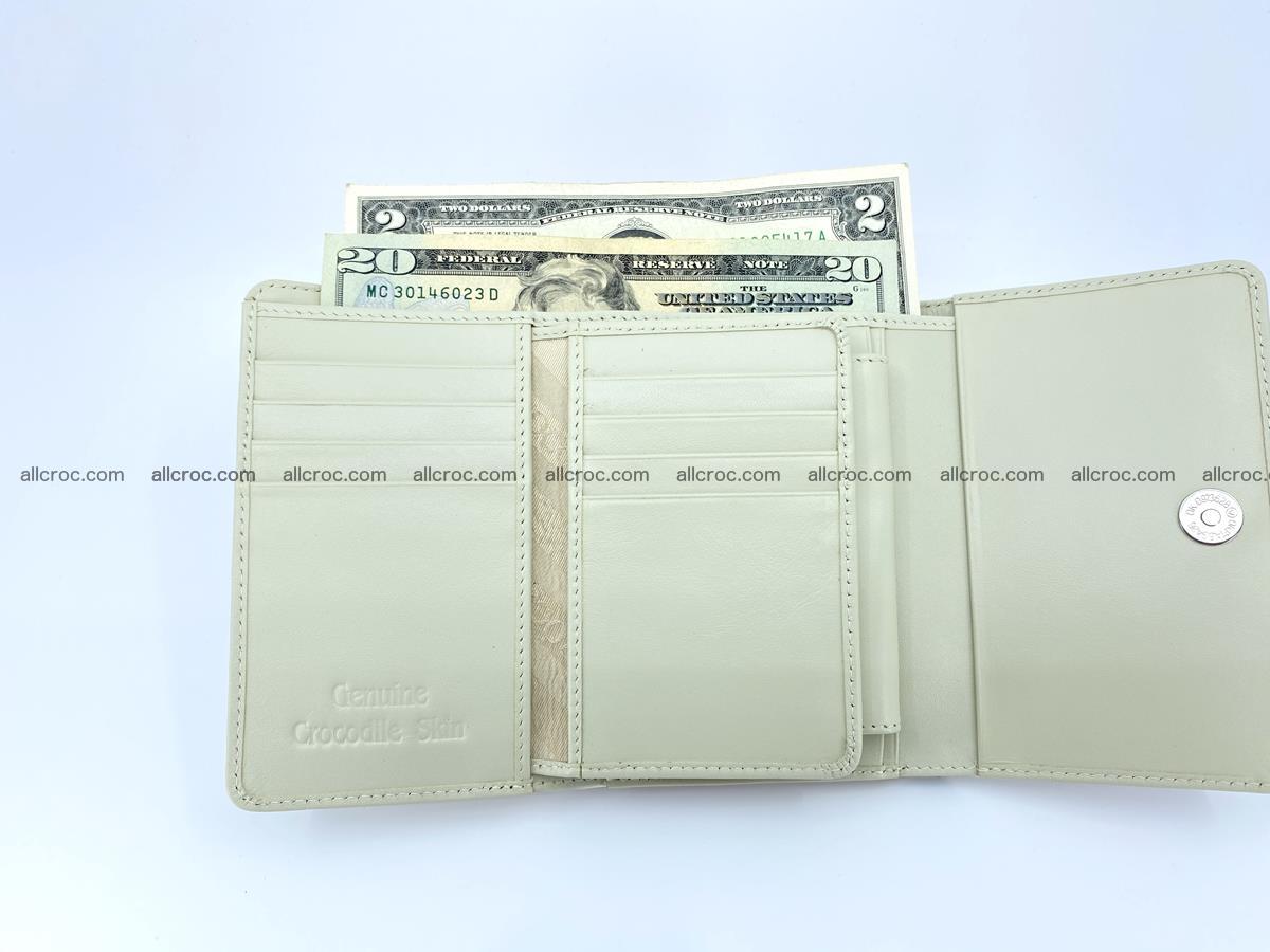 Siamese crocodile skin wallet for women belly part, trifold medium size 441 Foto 11
