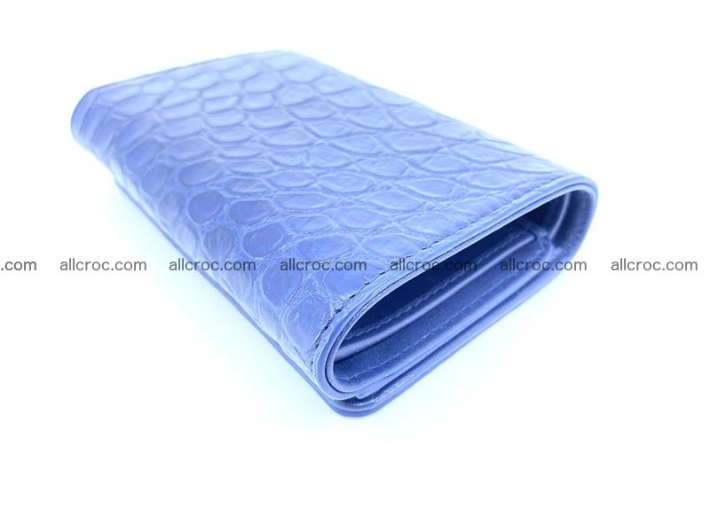 Siamese crocodile skin wallet for women belly part, trifold medium size 444