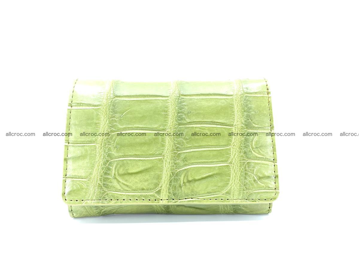 Siamese crocodile skin wallet for women belly part, trifold medium size 437 Foto 0