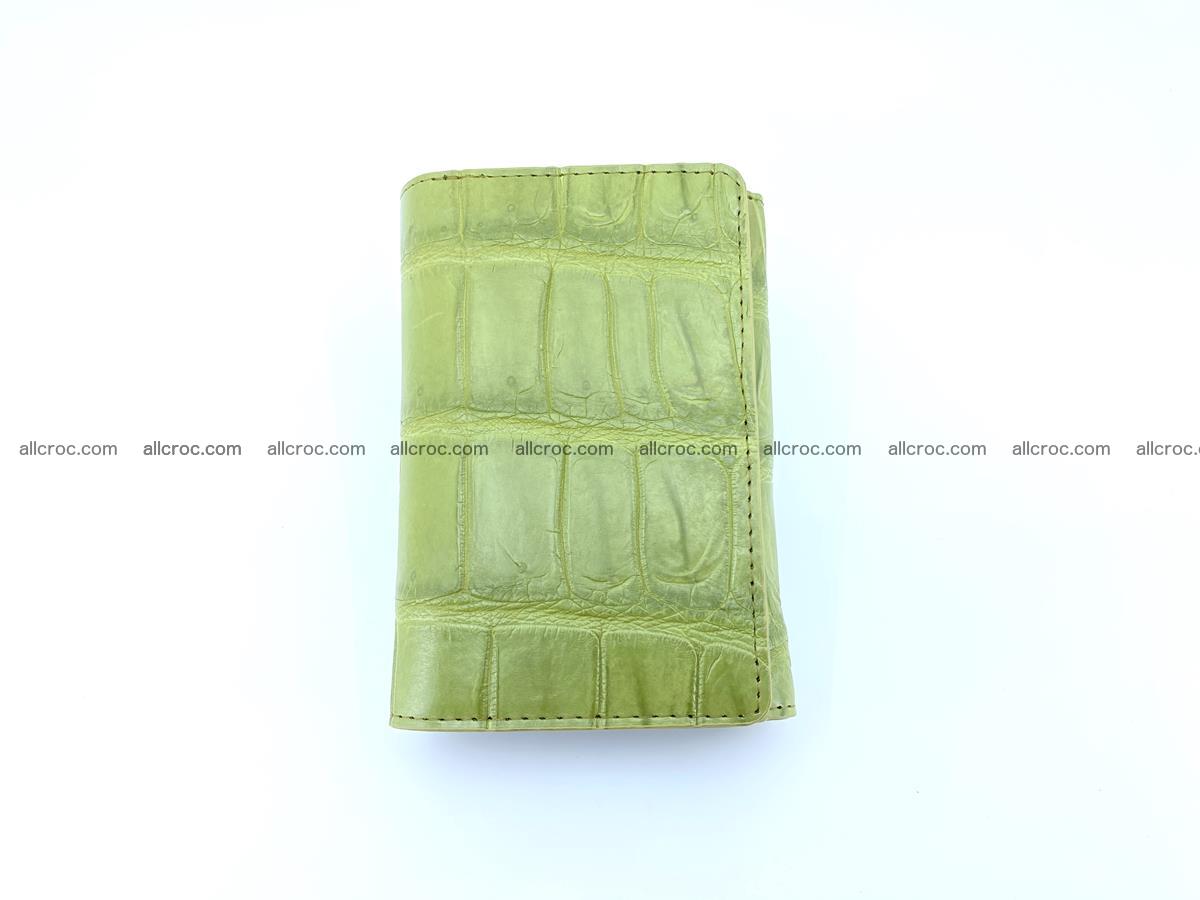 Siamese crocodile skin wallet for women belly part, trifold medium size 437 Foto 2