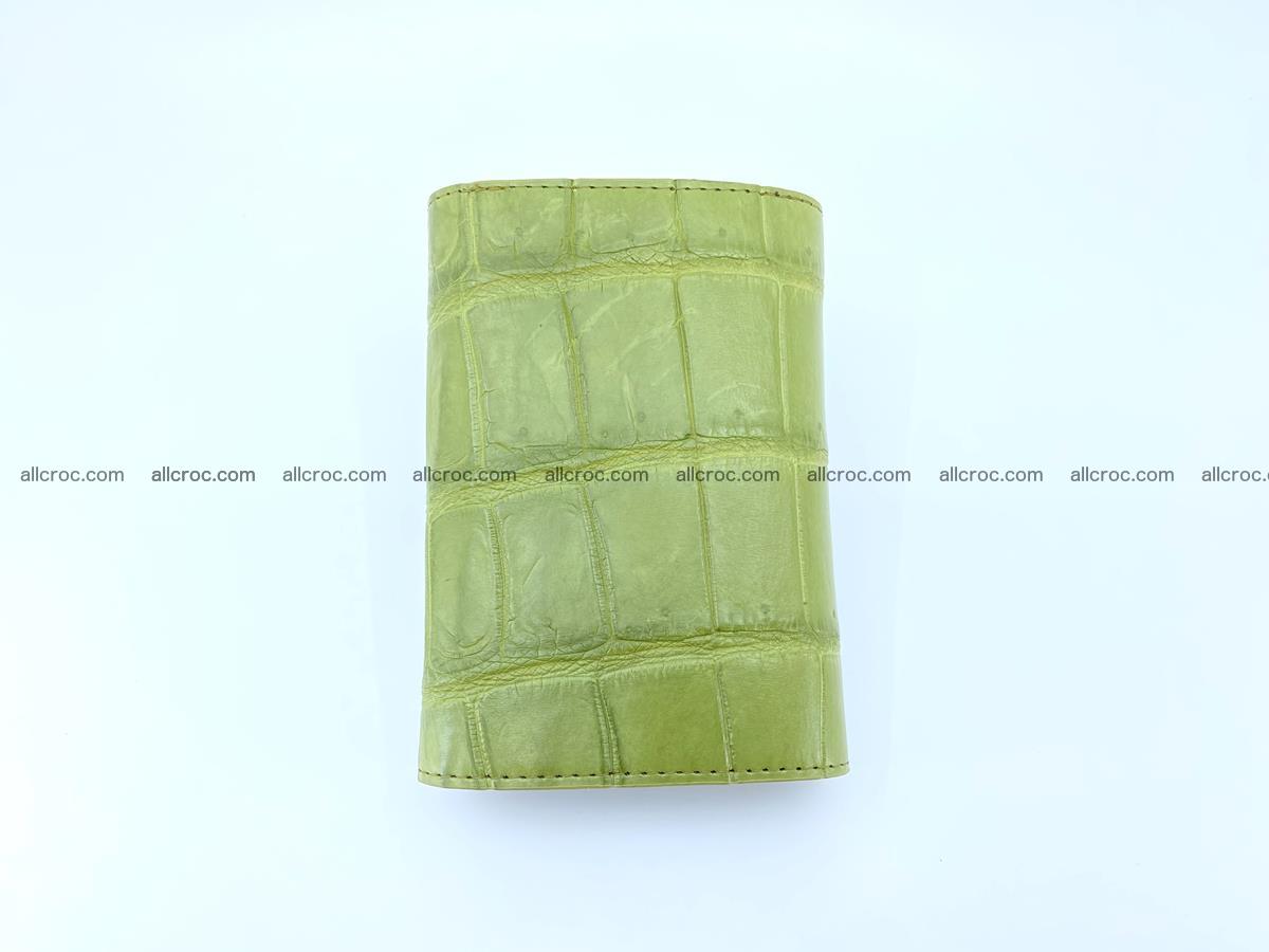 Siamese crocodile skin wallet for women belly part, trifold medium size 437 Foto 3