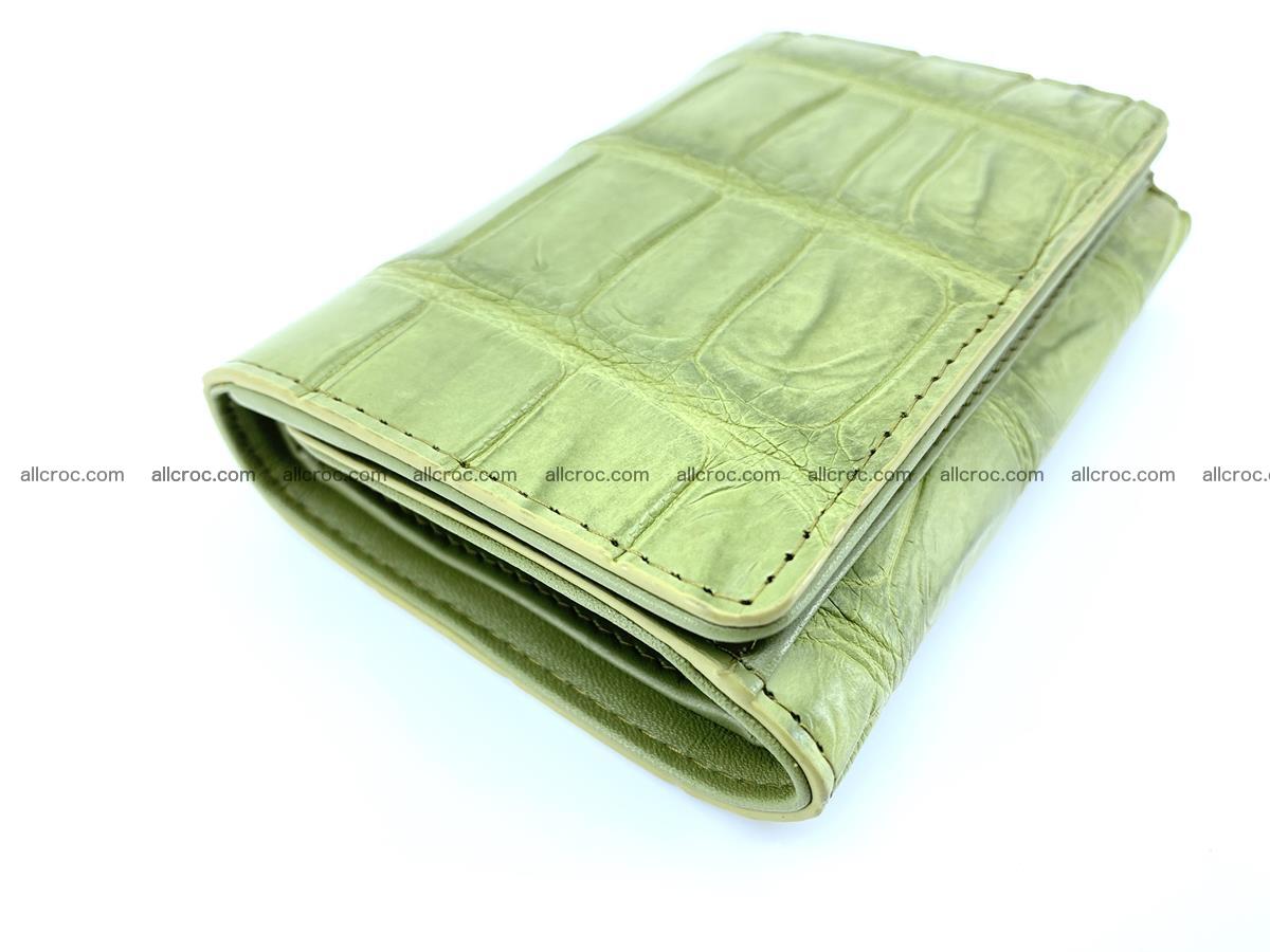 Siamese crocodile skin wallet for women belly part, trifold medium size 437 Foto 4