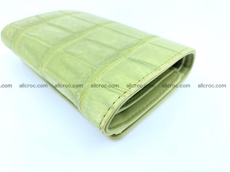 Siamese crocodile skin wallet for women belly part, trifold medium size 437