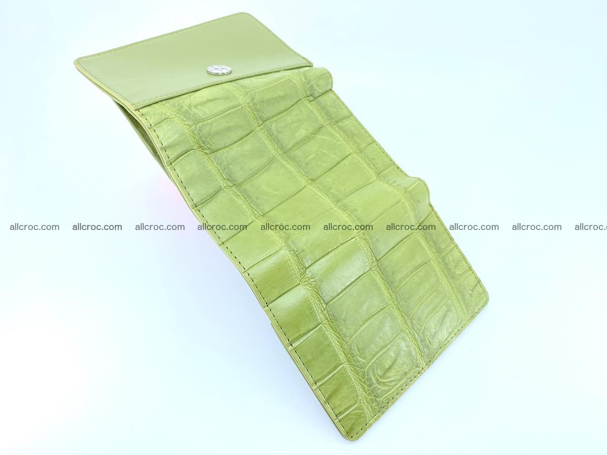 Siamese crocodile skin wallet for women belly part, trifold medium size 437 Foto 8