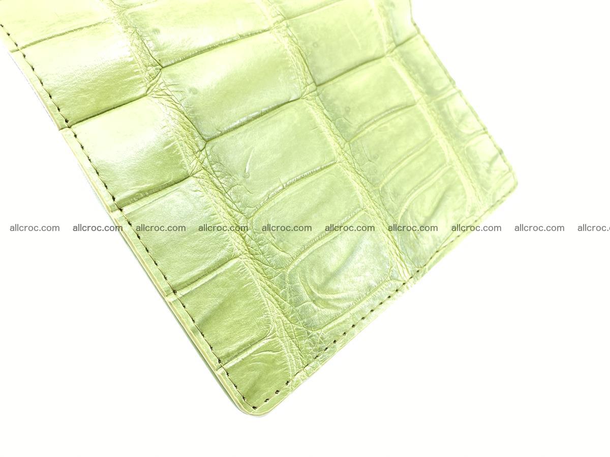 Siamese crocodile skin wallet for women belly part, trifold medium size 437 Foto 7