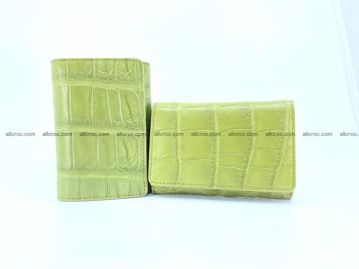 Siamese crocodile skin wallet for women belly part, trifold medium size 437 Foto 12