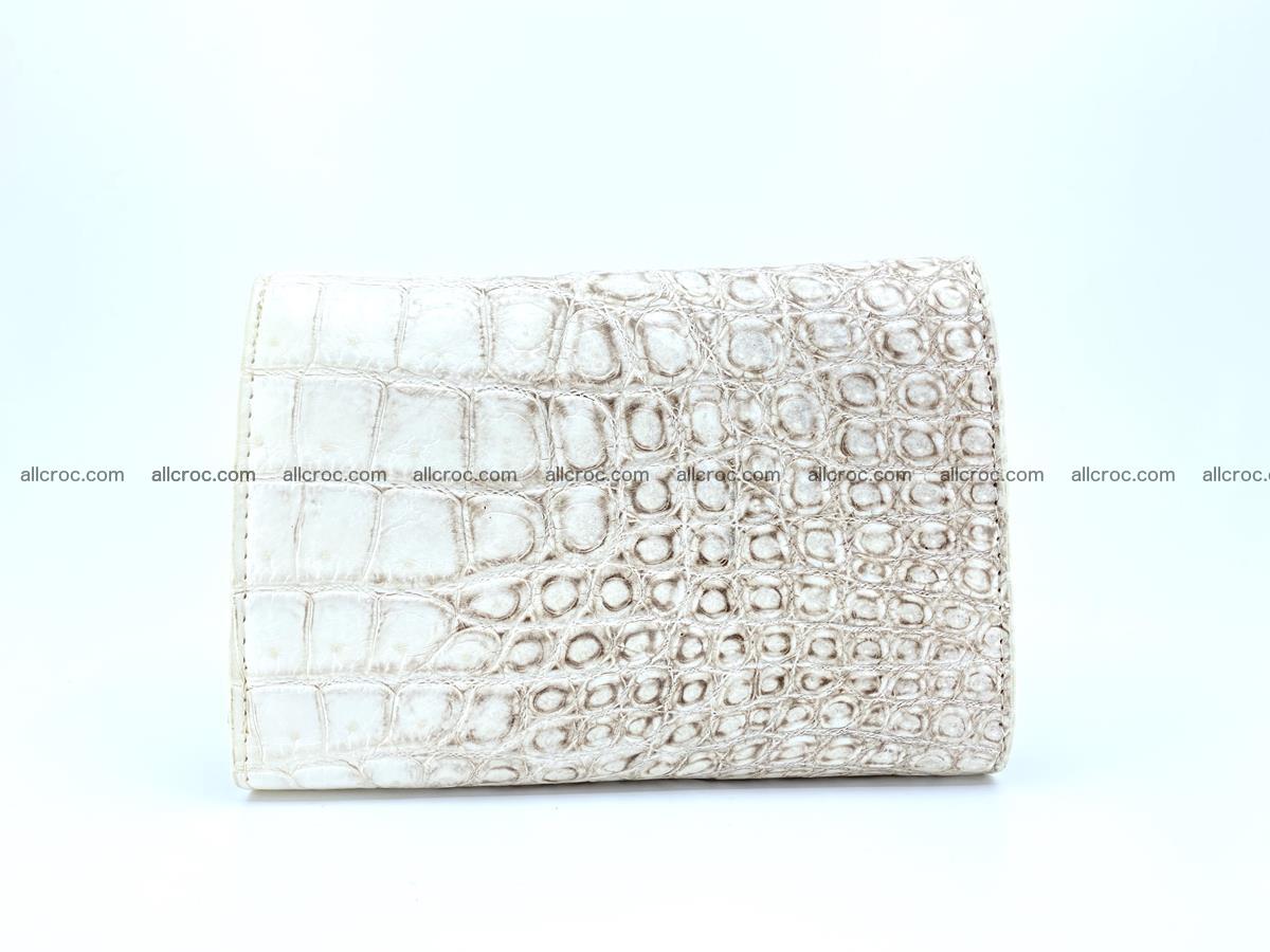 Siamese crocodile skin wallet for women belly part, trifold medium size 441 Foto 1