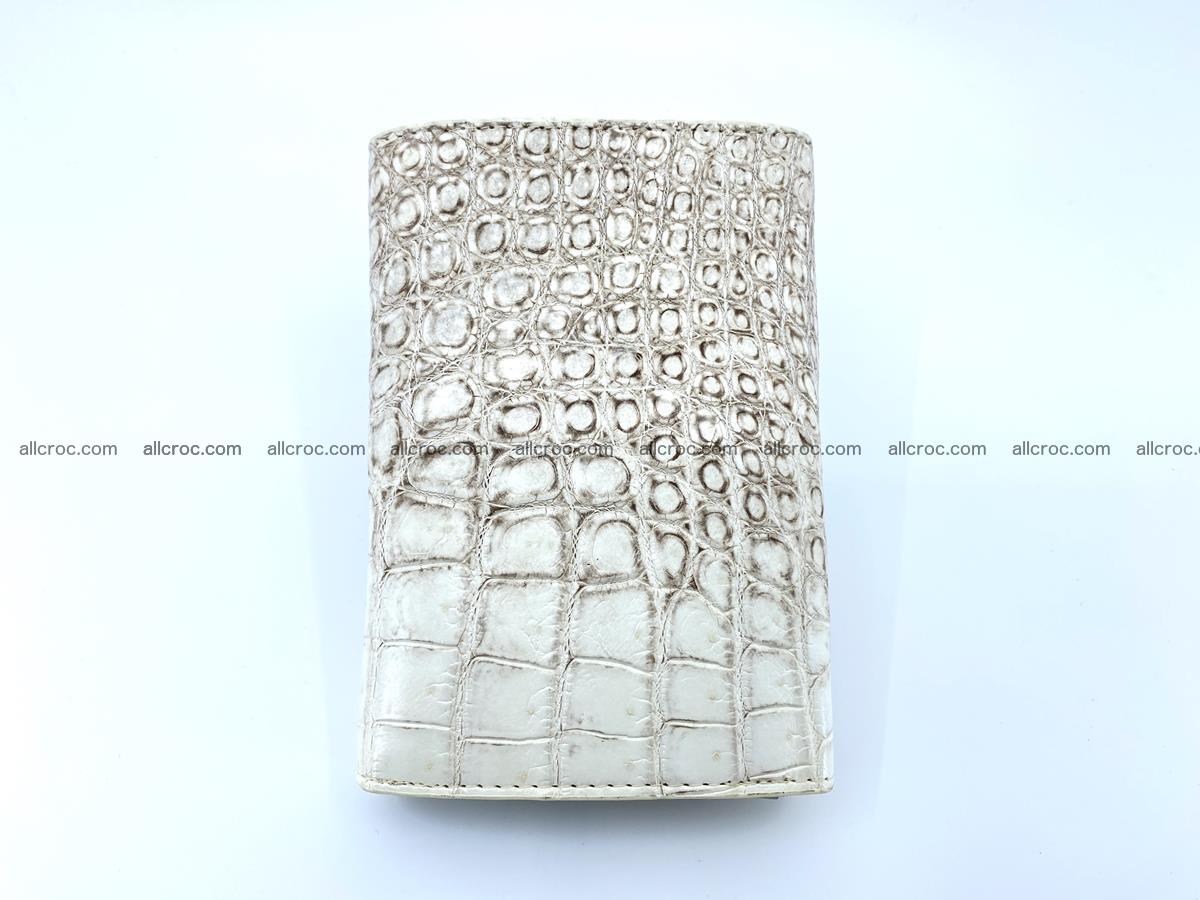 Siamese crocodile skin wallet for women belly part, trifold medium size 441 Foto 3