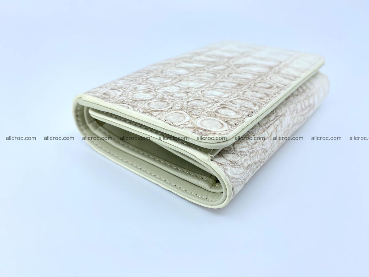 Siamese crocodile skin wallet for women belly part, trifold medium size 441 Foto 4