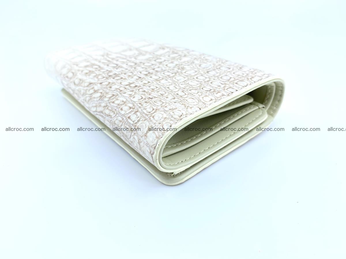Siamese crocodile skin wallet for women belly part, trifold medium size 441 Foto 5