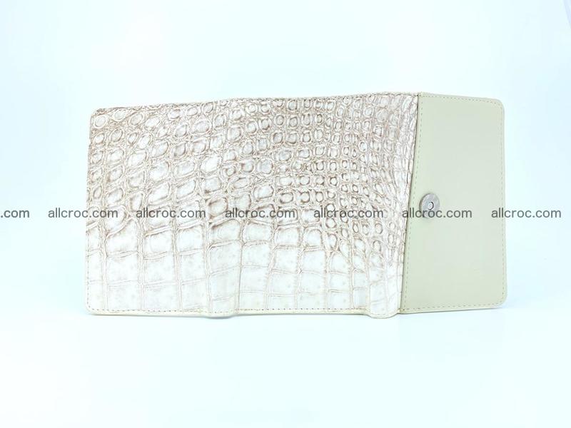 Siamese crocodile skin wallet for women belly part, trifold medium size 441