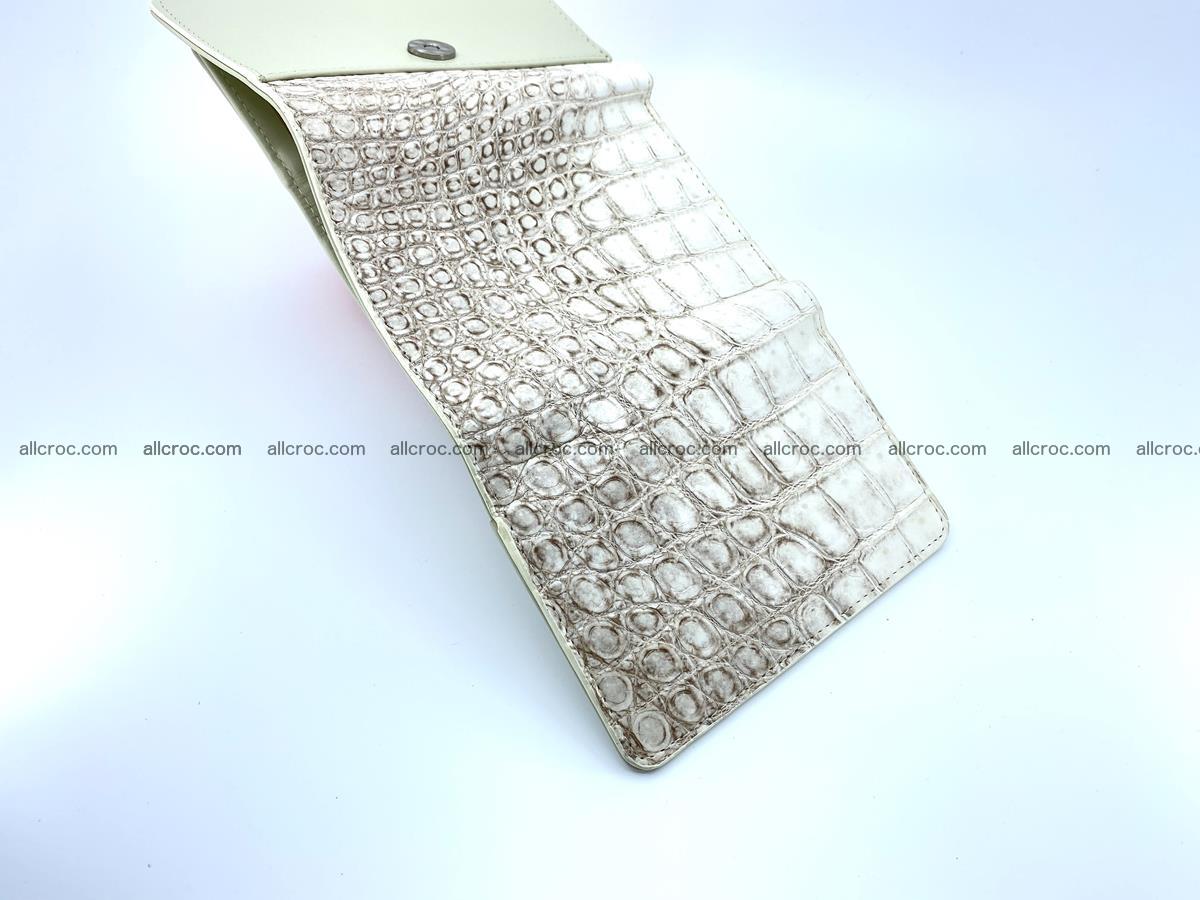 Siamese crocodile skin wallet for women belly part, trifold medium size 441 Foto 7