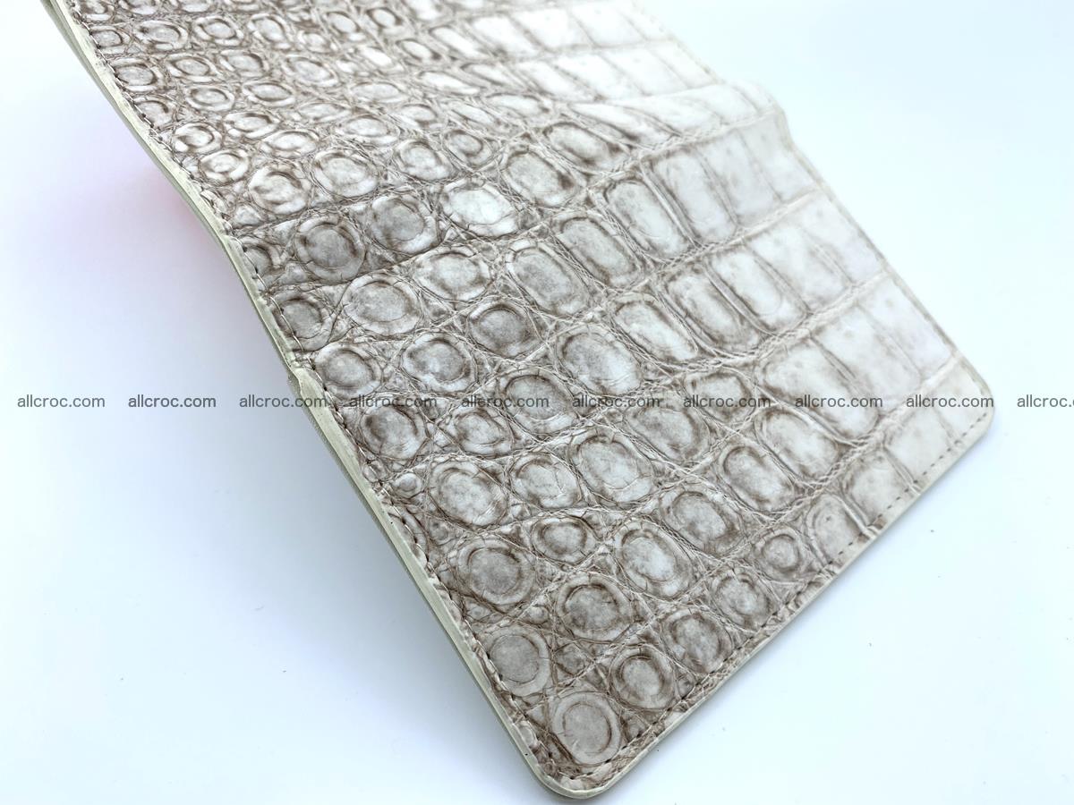Siamese crocodile skin wallet for women belly part, trifold medium size 441 Foto 8