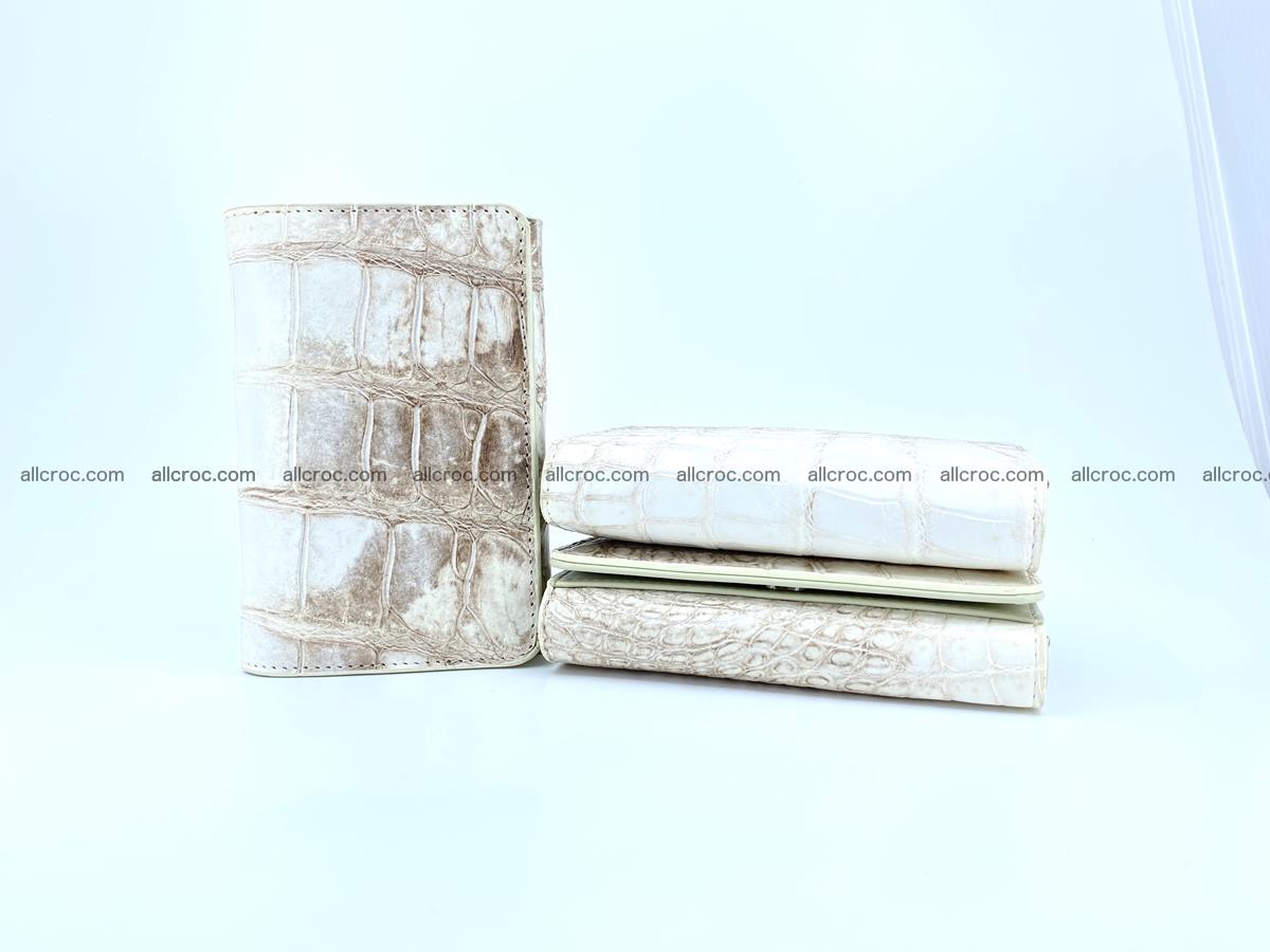 Siamese crocodile skin wallet for women belly part, trifold medium size 441 Foto 12