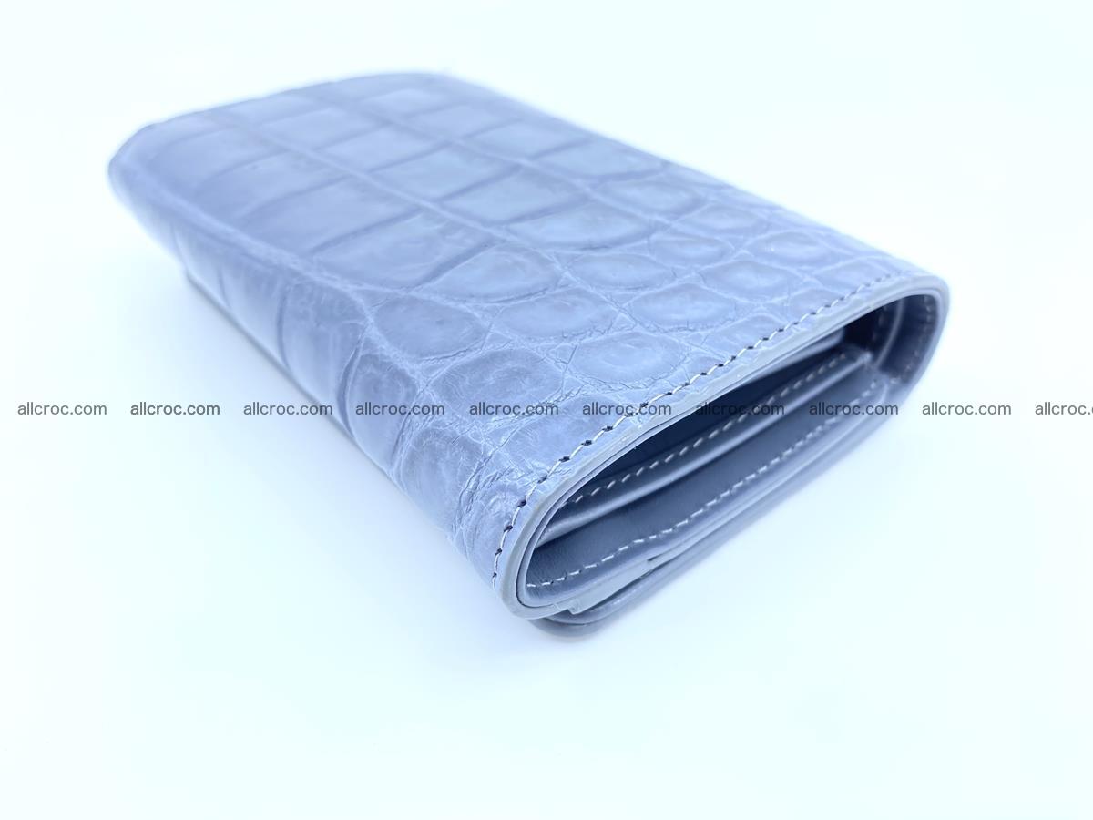 Siamese crocodile skin wallet for women belly part, trifold medium size 440 Foto 4