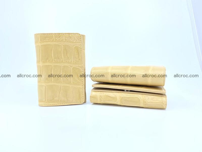 Siamese crocodile skin wallet for women belly part, trifold medium size 439