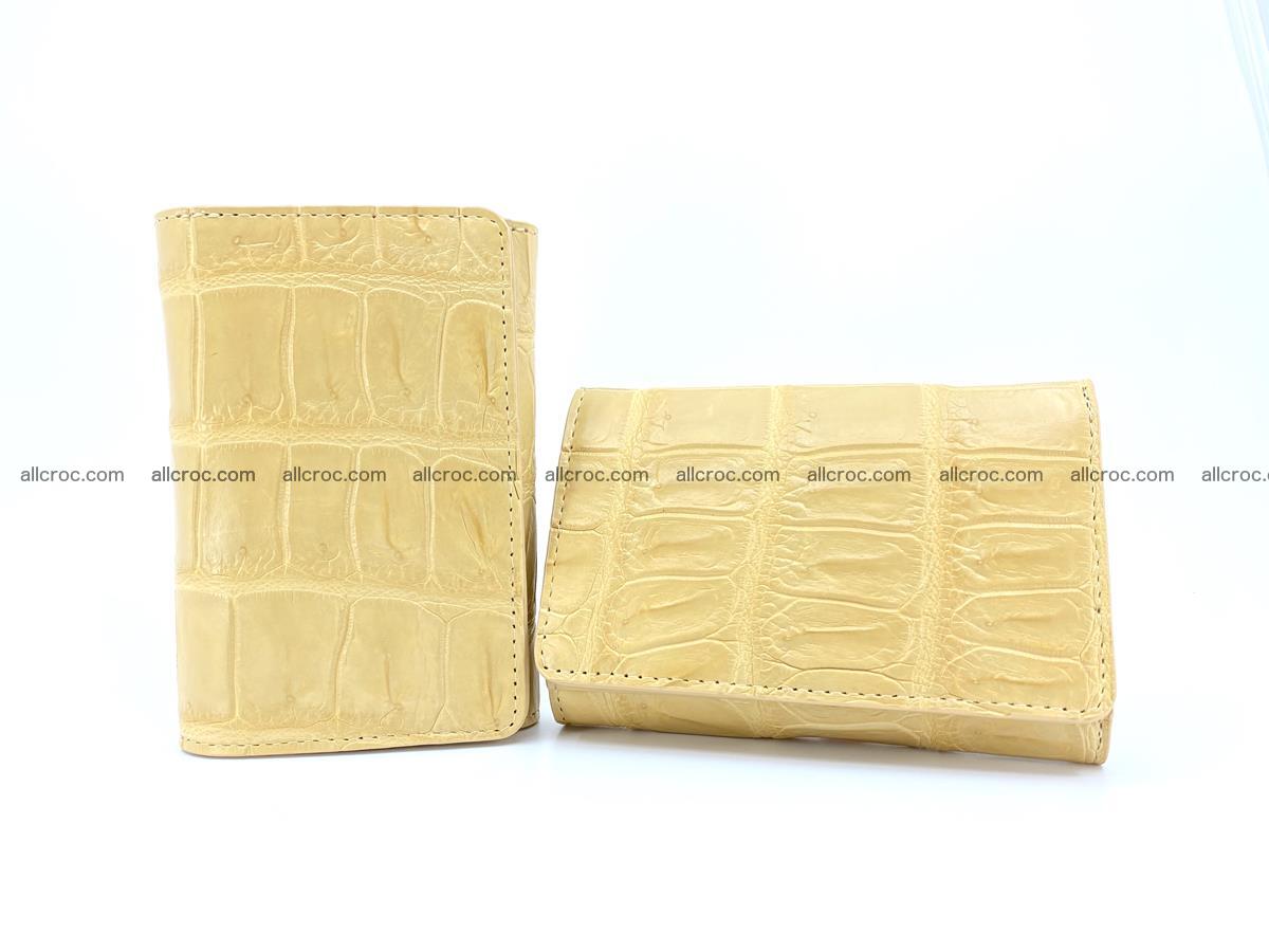 Siamese crocodile skin wallet for women belly part, trifold medium size 439 Foto 12
