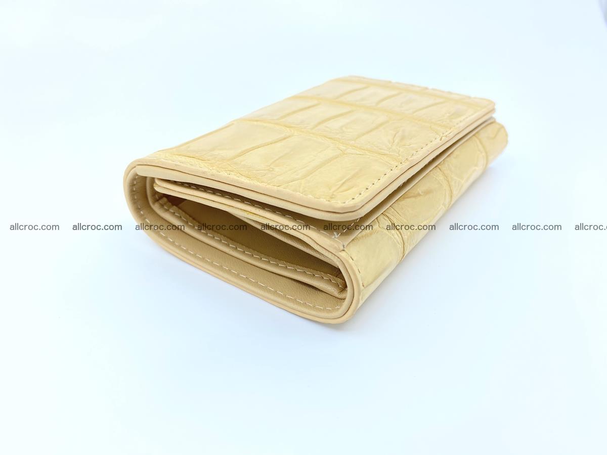 Siamese crocodile skin wallet for women belly part, trifold medium size 439 Foto 4