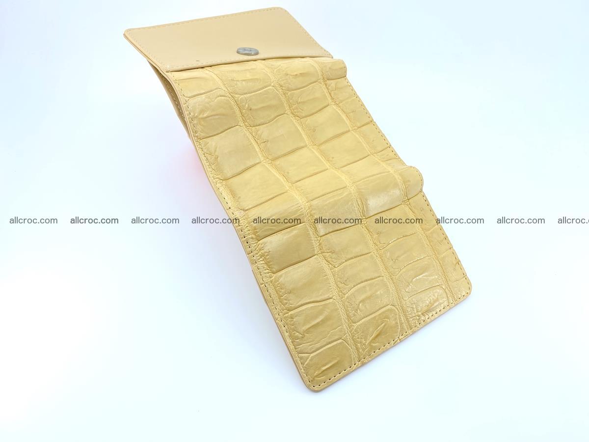 Siamese crocodile skin wallet for women belly part, trifold medium size 439 Foto 8