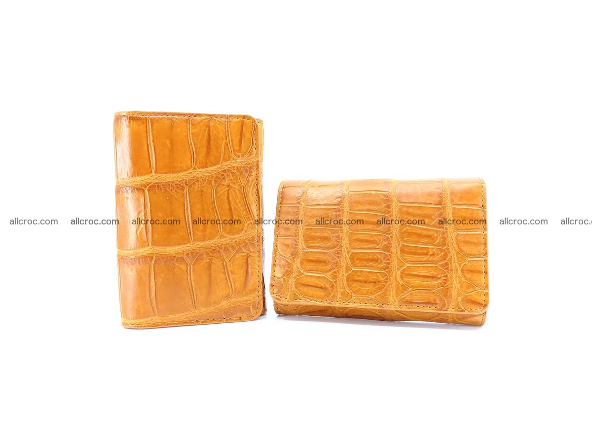 Siamese crocodile skin wallet for women belly part, trifold medium size 442 Foto 12