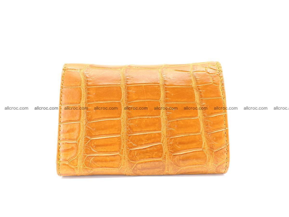 Siamese crocodile skin wallet for women belly part, trifold medium size 442 Foto 1