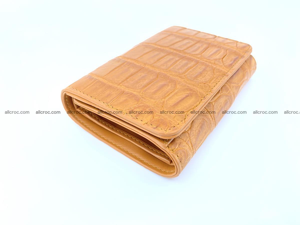 Siamese crocodile skin wallet for women belly part, trifold medium size 442 Foto 4