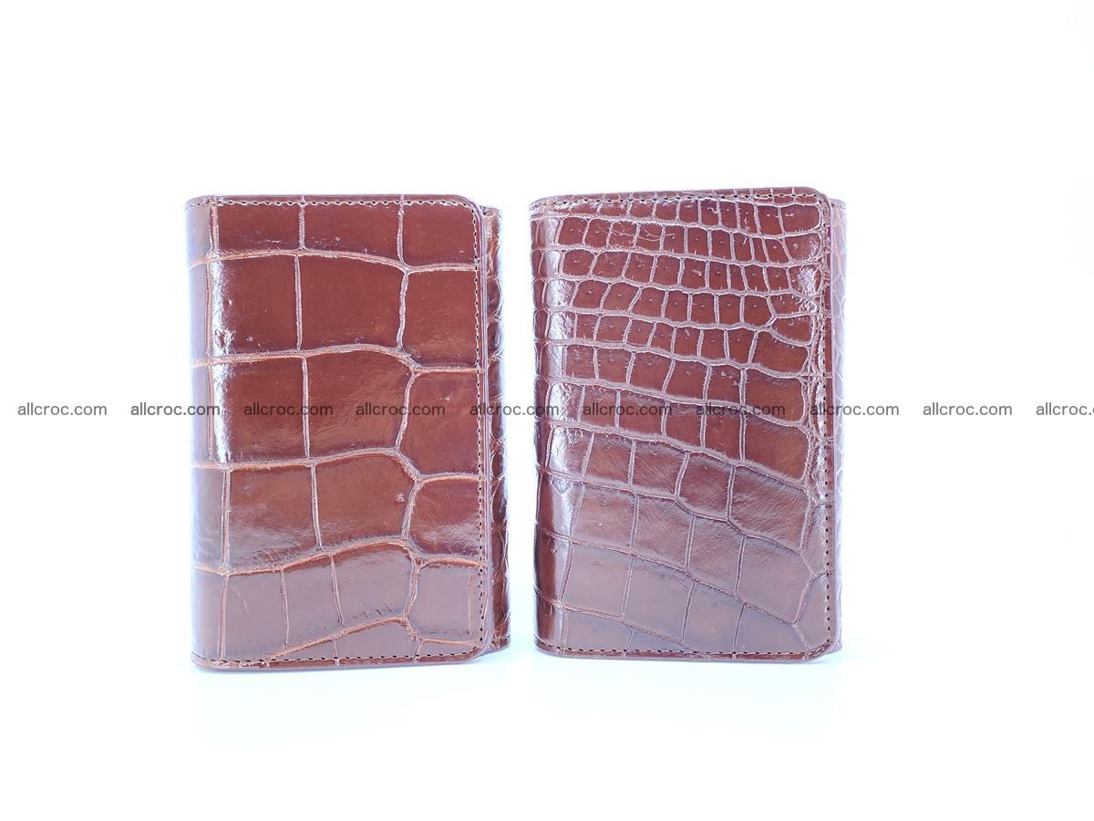 Siamese crocodile skin wallet for women belly part, trifold medium size 443 Foto 12