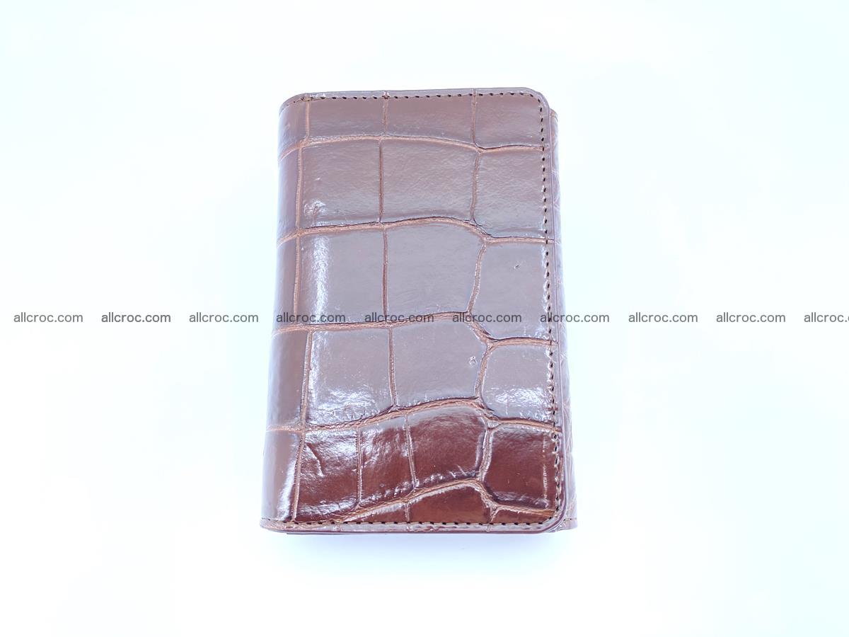 Siamese crocodile skin wallet for women belly part, trifold medium size 443 Foto 2