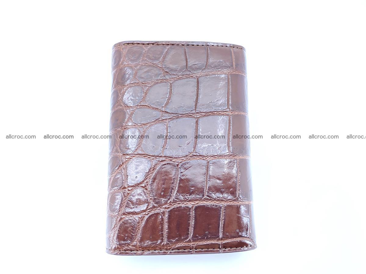 Siamese crocodile skin wallet for women belly part, trifold medium size 443 Foto 3