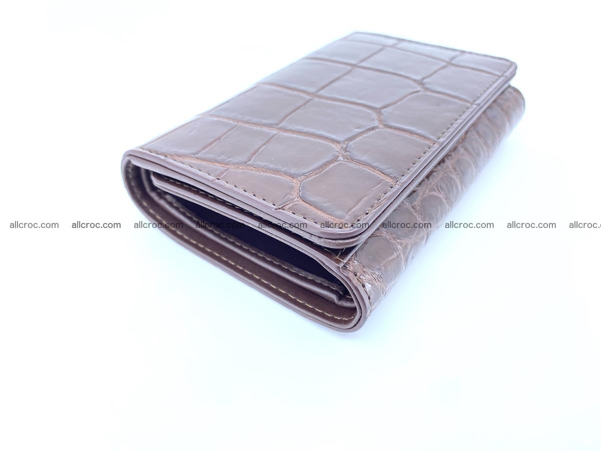 Siamese crocodile skin wallet for women belly part, trifold medium size 443 Foto 4