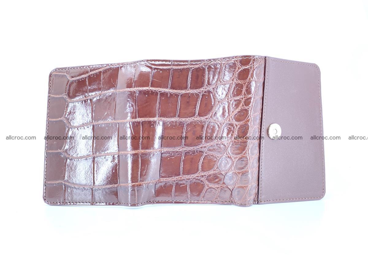 Siamese crocodile skin wallet for women belly part, trifold medium size 443 Foto 6