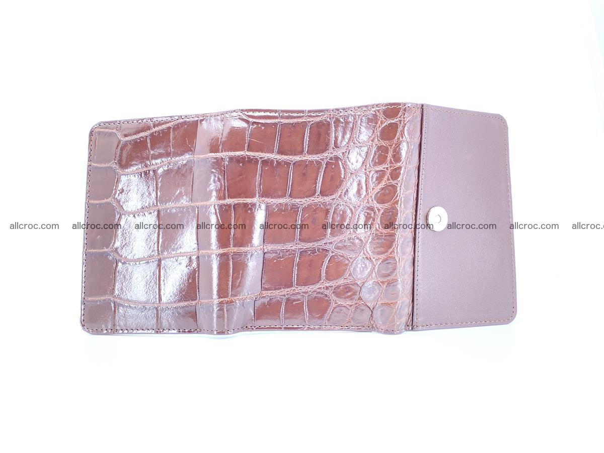 Siamese crocodile skin wallet for women belly part, trifold medium size 443 Foto 7