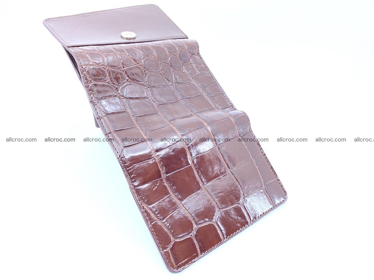 Siamese crocodile skin wallet for women belly part, trifold medium size 443 Foto 8