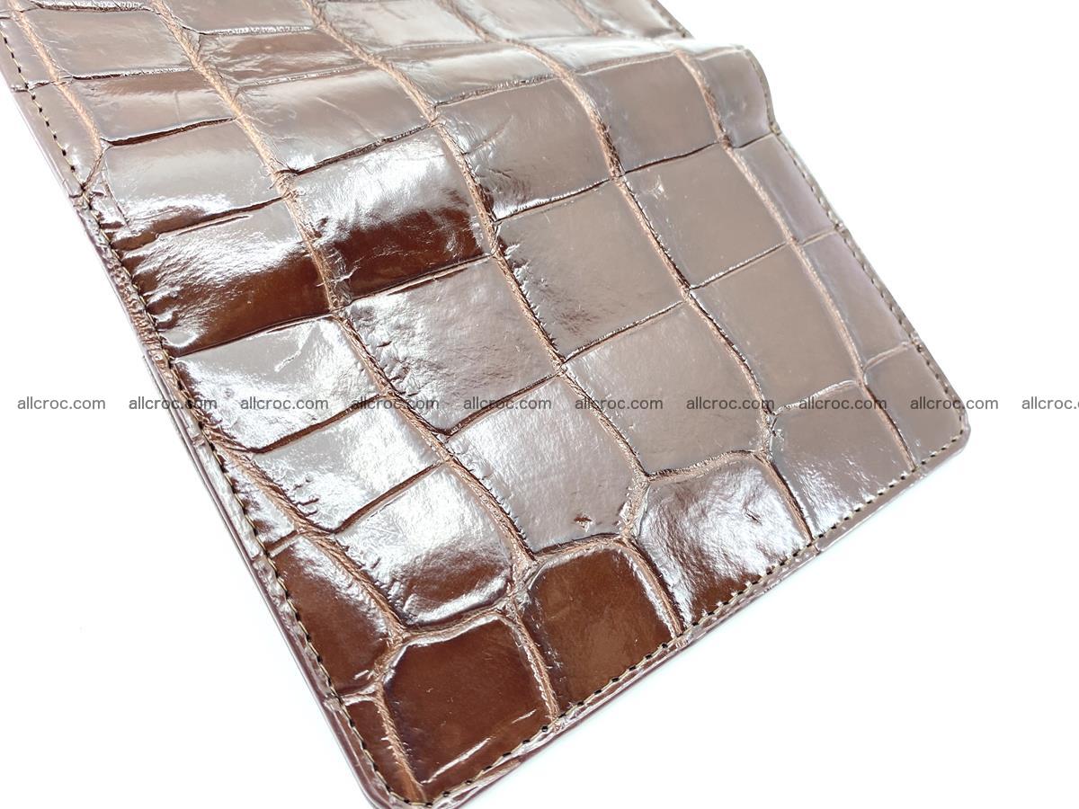 Siamese crocodile skin wallet for women belly part, trifold medium size 443 Foto 9
