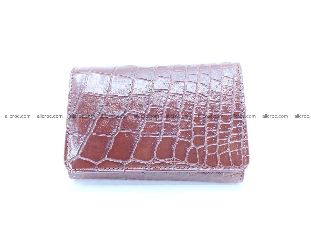 Siamese crocodile skin wallet for women belly part, trifold medium size 446 Foto 0
