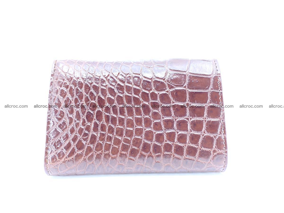 Siamese crocodile skin wallet for women belly part, trifold medium size 446 Foto 1