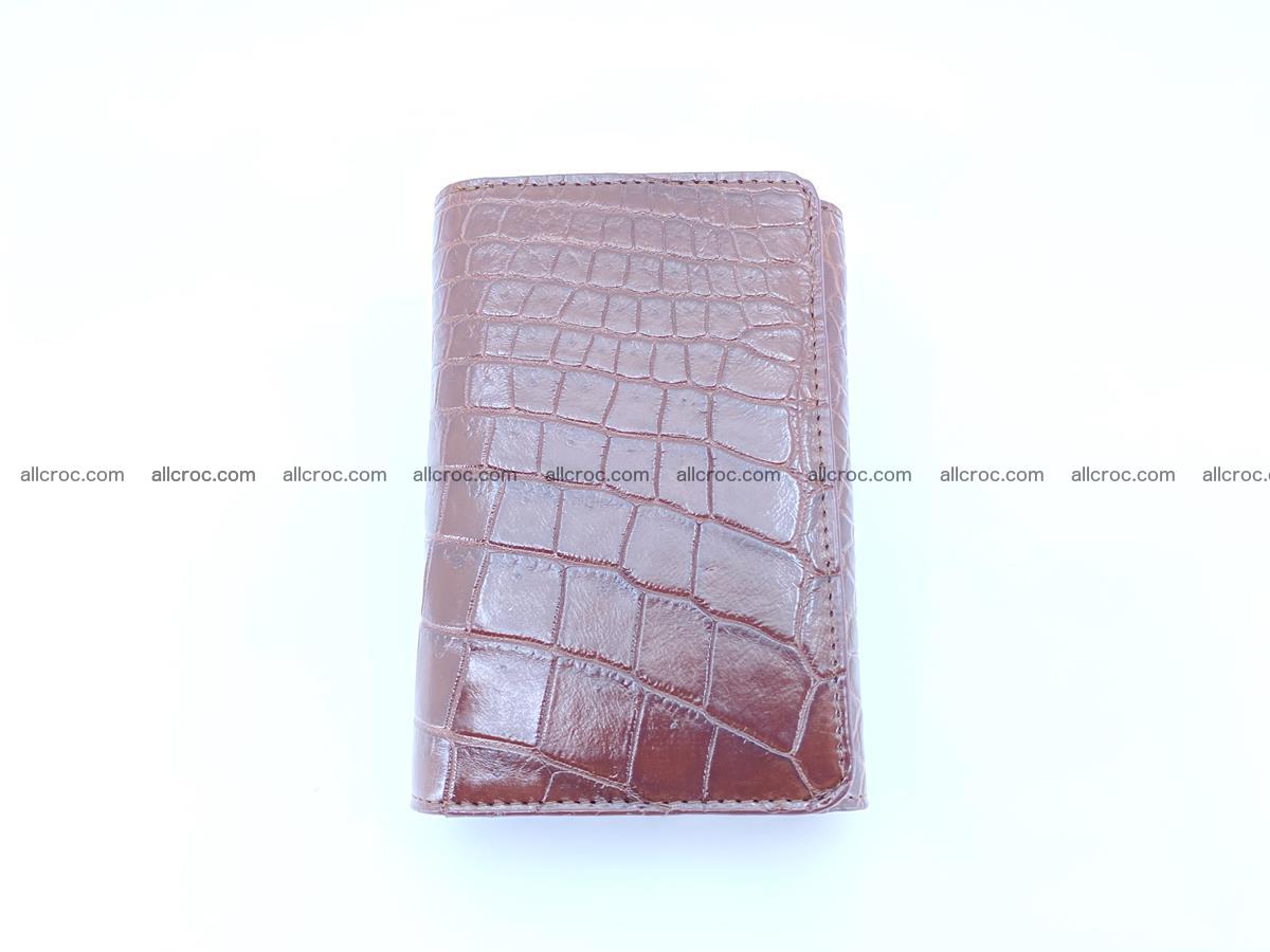 Siamese crocodile skin wallet for women belly part, trifold medium size 446 Foto 2