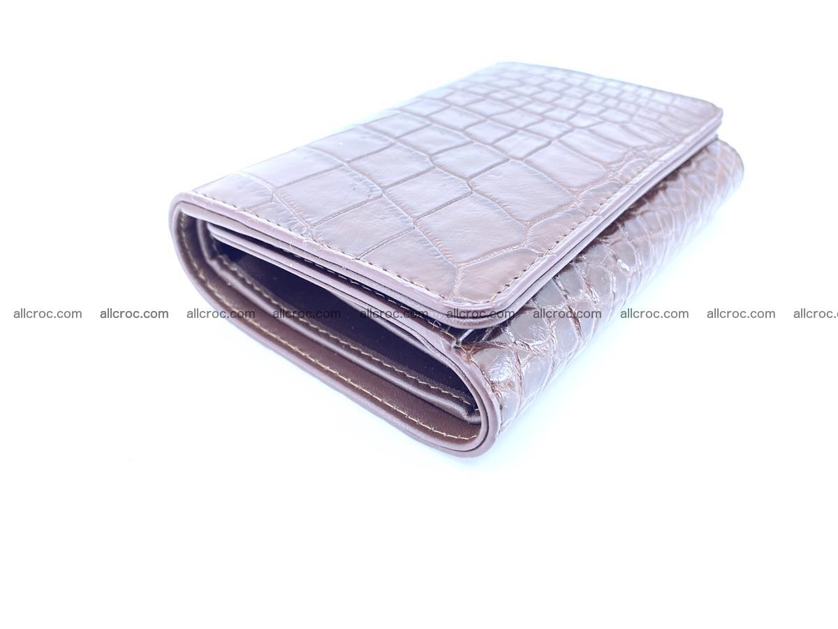 Siamese crocodile skin wallet for women belly part, trifold medium size 446 Foto 4