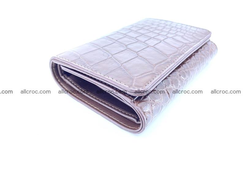 Siamese crocodile skin wallet for women belly part, trifold medium size 446
