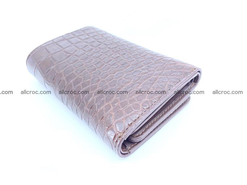 Siamese crocodile skin wallet for women belly part, trifold medium size 446
